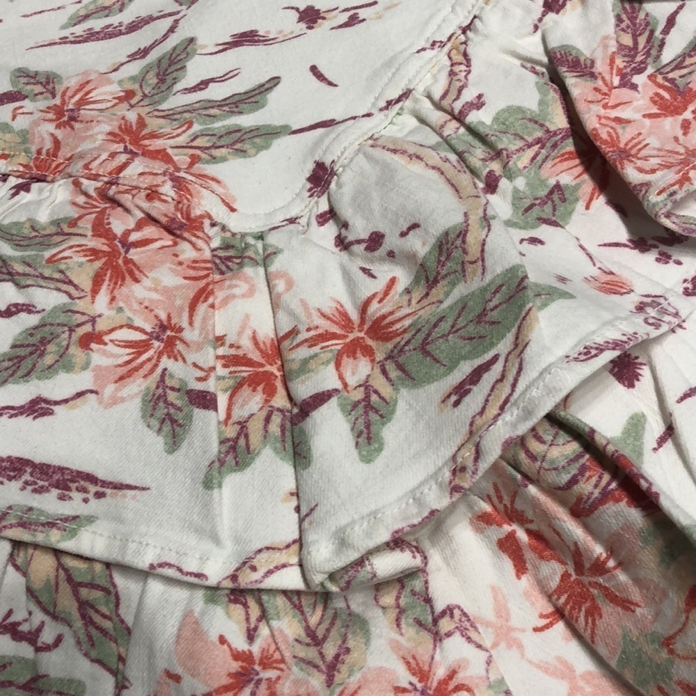NWT Mother Denim The Ruffle Mini Skirt Aloha Floral - Picture 2 of 5